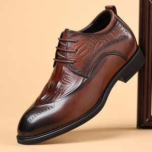 Zapatos Formales de Negocios para Hombre, de Alta Calidad, Modernos, de Cuero Genuino, con Malla, Retro, Transpirables, Ligeros, con Suela Plana, para Bodas - Product Image 3