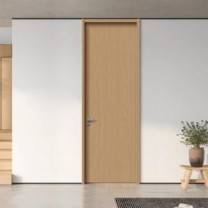 Puerta Interior Moderna de Madera Sólida con Cristal de Carbono para Dormitorio, Puerta para Apartamento y Hotel - Product Image 2