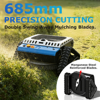 Tondeuse à gazon hybride télécommandée VORAN 425cc, moteur à essence 26 pouces, coupe-herbe sur chenilles RC pour vergers et pentes autoroutières