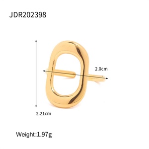 Popular Stainless Steel Adjustable Hollow <b>Ring</b> Gold Plated Geometric <b>Rings</b> Jewelry - Product Image 6