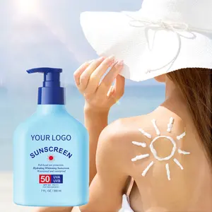 Oem nhãn hiệu riêng kem chống nắng SPF 50 hữu cơ tự nhiên Kem chống nắng làm dịu giữ ẩm chống UV kiểm soát dầu ánh sáng và không nhờn