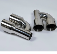 Tubo silenciador de escape de coche de doble salida estilo H de 89mm Puntas de escape Mercedes garganta trasera de coche