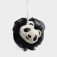Boule de douche exfoliante pour animaux Boule d'éponge de bain réutilisable en maille Cartoon Bain douche Luffa Éponge