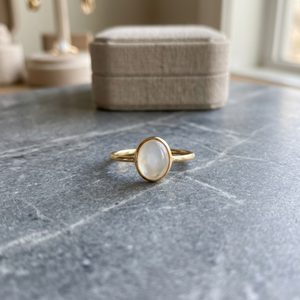 Natural <b>Moonstone</b> Gemstone <b>Ring</b> 925 Sterling Silver Classic Wedding Anniversary Party Jewelry Women's Silver Plated Custom Logo - Product Image 3