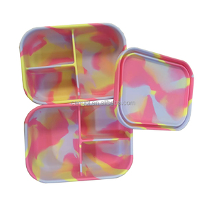 Vente en gros de récipient de stockage alimentaire en silicone moucheté de qualité alimentaire Boîte à lunch Bento en silicone portable sans BP pour adultes et enfants - Product Image 4