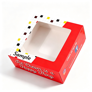 Caja de Regalo Impresa Personalizada con Ventana para Exhibición de Pasteles, Galletas y Dulces, Caja de Papel Plegable - Product Image 2