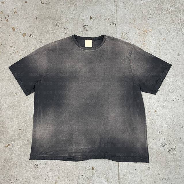 Custom Logo Acid Washed Vintage T Shirt Distressed Heavyweight 100% Cotton Oversized Jersey for Men Print Pattern