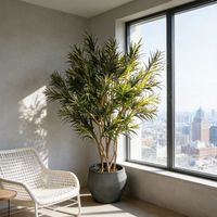 Maßgefertigte Moderne 230CM Künstliche Aralia Topfpflanze für Möbel-Showrooms, Hotels, Büros, Eckdekoration, Künstliche Pfauenpflanzen
