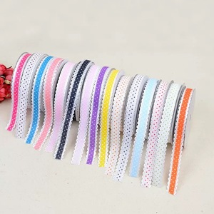 Nastro in Grosgrain a Pois con Bordo Ondulato, 100% Poliestere, Larghezza 1,5 cm, Stampa Goffrata, per Fiocchi per Capelli, Confezioni Regalo, Matrimoni - Product Image 6