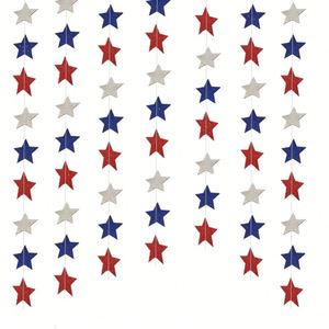 Multicolor <b>Glitter</b> Star Paper Garland Party Decoration Hanging Streamer for Birthday Christmas New Year - Product Image 2