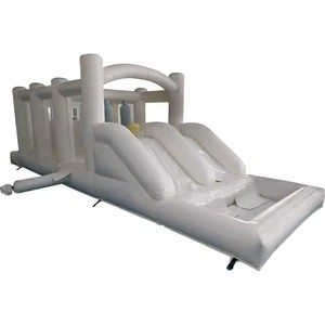 Parcours d'obstacles gonflable en vinyle de qualité commerciale de 18oz jeu de parcours d'obstacles blanc pour la fête - Product Image 3