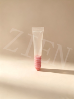 Tube cosmétique PE 19 mm 8 à 15 ml pour baume à lèvres, personnalisable OEM/ODM, avec capuchon à vis côtelé et anse de suspension, emballage pour soins des lèvres