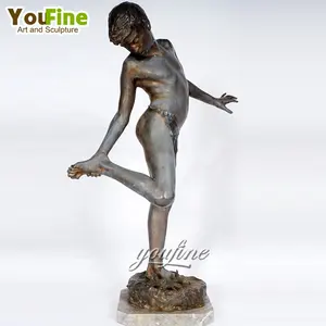 Personnalisable bronze garçon nu sculpture