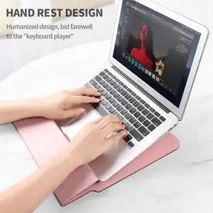 2021 Laptop Stand Kulit Lengan Adjustable Kulit Smart Cover 13-16 Inch dengan Mouse Pad & Laptop Sleeve Case Tas