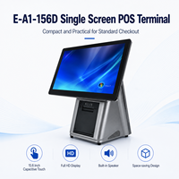 Terminal Punto de Venta de Pantalla Dual de 15.6 Pulgadas con Pantalla para el Cliente e Impresora Integrada para Comercio Minorista, Restaurantes, Supermercados y Mostradores de Caja