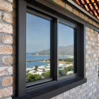 Fenêtre coulissante en aluminium anti-ouragan à 3 rails, directement de l'usine, étanche, double vitrage trempé, sécurité, appartement, balcon