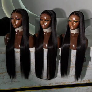 Cheveux brésiliens Remy lisses 13x6 HD pour perruques à dentelle frontale sans colle, brun clair, longueur longue, densité 130%-180%, perruques de luxe - Product Image 3