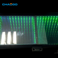 Table basse LED Infinity moderne en verre trempé éclairé avec télécommande pour bar à domicile et usage commercial