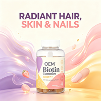 Gummies à la biotine 5000 mcg pour la santé des cheveux, de la peau et des ongles, saveur fraise, 120 unités