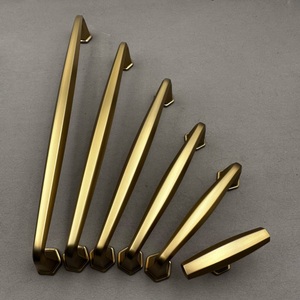 Zinc alloy retro simple drawer <b>cabinet</b> door handle champagne copper <b>cabinet</b> door electroplating installation solid hand - Product Image 3
