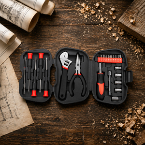 Juego de Herramientas Manuales de 24 Piezas con Estuche Plegable, Incluye Alicates, Destornilladores, Juego de Llaves de Tubo y Alicates de Punta Larga para Reparaciones Domésticas - Product Image 6