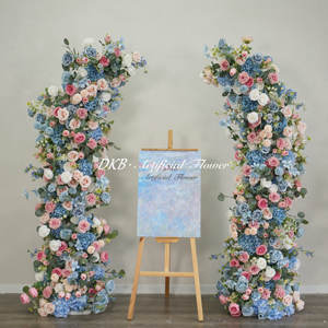 Arco DE BODA romántico al por mayor, arreglo de arco de flores artificiales de seda, decoración de arco de flores de alta calidad - Product Image 1