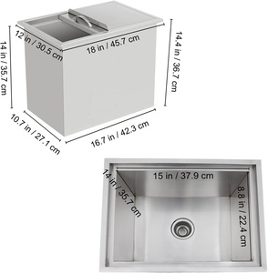 Hot Bán Thương Mại Ice Bin Cho Nhà Hàng Thanh Ngoài Trời Lớn 316 Lưu Trữ Thép Không Gỉ Ice Bin Trượt Bìa Tùy Chỉnh Ice Xô - Product Image 4