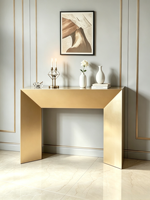 Console d'entrée minimaliste moderne en acier noir, table multifonctionnelle de luxe léger pour hôtel, couloir, villa, maison