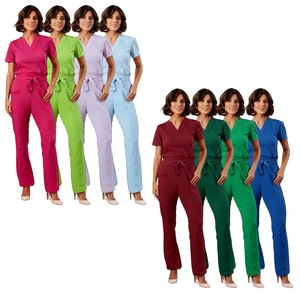 Ensemble de Blouse et Pantalon Médical Unisexe en Tissu Dobby Polyester Élastique à Séchage Rapide, Tendance <span class=keywords><strong>TikTok</strong></span>, Séparable, pour Médecins et Cliniques Vétérinaires - Product Image 2