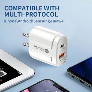 20W USB-C Charger PD 3.0 Fast <b>Charging</b> Adapter A+C Power Adapter US/EU/UK <b>Plug</b> Type C Mobile Phones - Product Image 4