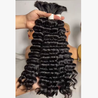 Cheveux humains en vrac Deep Wave pour tressage, sans trame, mèches de cheveux tressées style Boho, 100% brésiliens Afro Kinky, extensions de cheveux en vrac