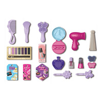 Ensemble de coiffeuse pour enfants 37 pièces, table de maquillage pour filles avec projection de lumière, musique et bouton tactile, jeu d'imitation princesse