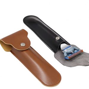Étui à rasoir en cuir PU, 2 tailles, durable, haute qualité, expédition rapide, étui individuel pour rasoir, cadeau idéal pour le marié, protection pour rasoir - Product Image 4