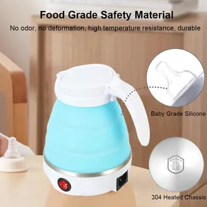 CHRT Mini Stainless Steel Food Silicone Kettle Travel Home Automatic Power Off Easy To Carry Folding Electric Kettle