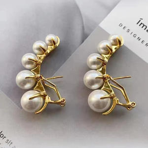 Accesorios de Plata S925 para Perlas DIY, Base para Pendientes con Cuentas Redondas de 4-8mm, Joyería Chapada 21911 para Hermana, Empaquetado en Bolsa - Product Image 4