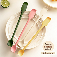 Spatule de cuisine double face en silicone antiadhésive et résistante à la chaleur pour gâteaux, crèmes, pain, confitures et beurre