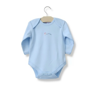 Body bébé 100% coton à manches longues, col enveloppe, vêtement vierge pour impression <span class=keywords><strong>de</strong></span> motifs personnalisés, sans étiquette, vêtements pour nouveau-nés - Product Image 3