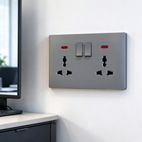 Prise murale électrique multifonction double OEM à 3 broches avec interrupteur et indicateur néon
