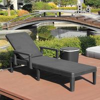 Chaise longue de plage en plastique pour une personne, chaise longue de jardin, chaise longue Alta avec accoudoirs