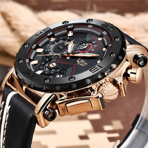 <span class=keywords><strong>LIGE</strong></span>-<span class=keywords><strong>reloj</strong></span> analógico con correa de cuero para hombre, nuevo accesorio de pulsera de cuarzo resistente al agua con cronógrafo, complemento deportivo de marca de lujo con diseño moderno, <span class=keywords><strong>2022</strong></span> - Product Image 4