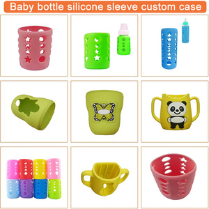 Funda de Silicona para Biberón, Personalizada de Fábrica, Molde OEM, Grado Alimenticio, Antideslizante, Aislante, para Biberón de Vidrio - Product Image 2