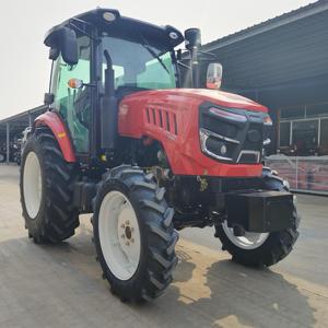 รถแทรกเตอร์สีแดงขับเคลื่อน 4 ล้อ 100 แรงม้า อุปกรณ์การเกษตรประสิทธิภาพสูง เกียร์ขับเคลื่อนด้วยระบบเฟือง เครื่องยนต์ปรับแต่งได้ เหมาะสำหรับใช้งานในฟาร์ม - Product Image 1