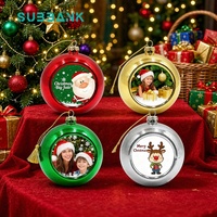 Boules de Noël vierges en plastique Subbank pour sublimation, 8cm, 6cm, 4cm, pour impression par transfert thermique, décorations personnalisées pour sapin de Noël
