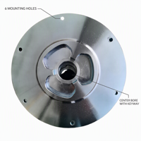 Plaque de montage circulaire en aluminium usinée CNC avec six trous de boulons, pièces de fraisage de précision pour machines