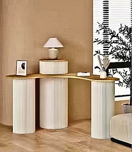 Table de présentation multifonctionnelle en bois en forme de noix de cajou, table à ongles, table pliante de chambre à coucher - Product Image 1