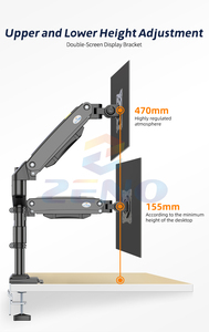 <span class=keywords><strong>Support</strong></span> de moniteur <span class=keywords><strong>double</strong></span> à ressort à gaz Zeno, <span class=keywords><strong>bras</strong></span> articulé pour écrans de 17 à 32 pouces, fixation <span class=keywords><strong>double</strong></span> écran, <span class=keywords><strong>support</strong></span> de bureau pour moniteur LCD <span class=keywords><strong>TV</strong></span> - Product Image 4