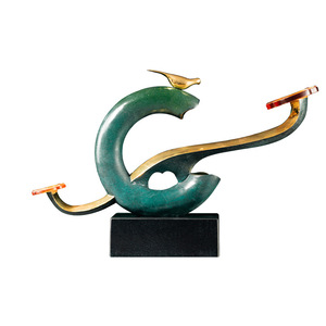 Adorno Ruyi de Cobre Colorido, Decoración Feng Shui para Sala de Estar, Pieza Única, Regalo, de Copper Art Workshop - Product Image 4