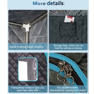 FUMEI <span class=keywords><strong>Sauna</strong></span> a Vapore Angolare Box per Dimagrimento e Detox Total Body, Tenda <span class=keywords><strong>Sauna</strong></span> Portatile Pieghevole da Interno con Riscaldamento 1000W - Product Image 4