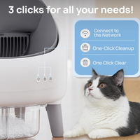 Bac à litière intelligent pour chat à nettoyage automatique, grande capacité, toilette électrique pour animaux de compagnie, matériau ABS, pour chats d'intérieur