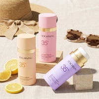 Emballage de pompe à lotion en forme de cylindre en matériau PS double couche haut de gamme, impression à l'écran, 40 ml, sérum pour le soin de la peau, nettoyant visage